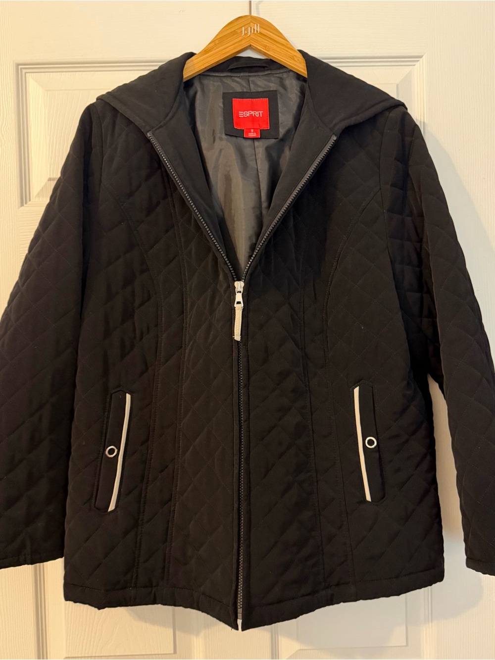 Esprit Black Quilted Zip-Front Puffer Jacket